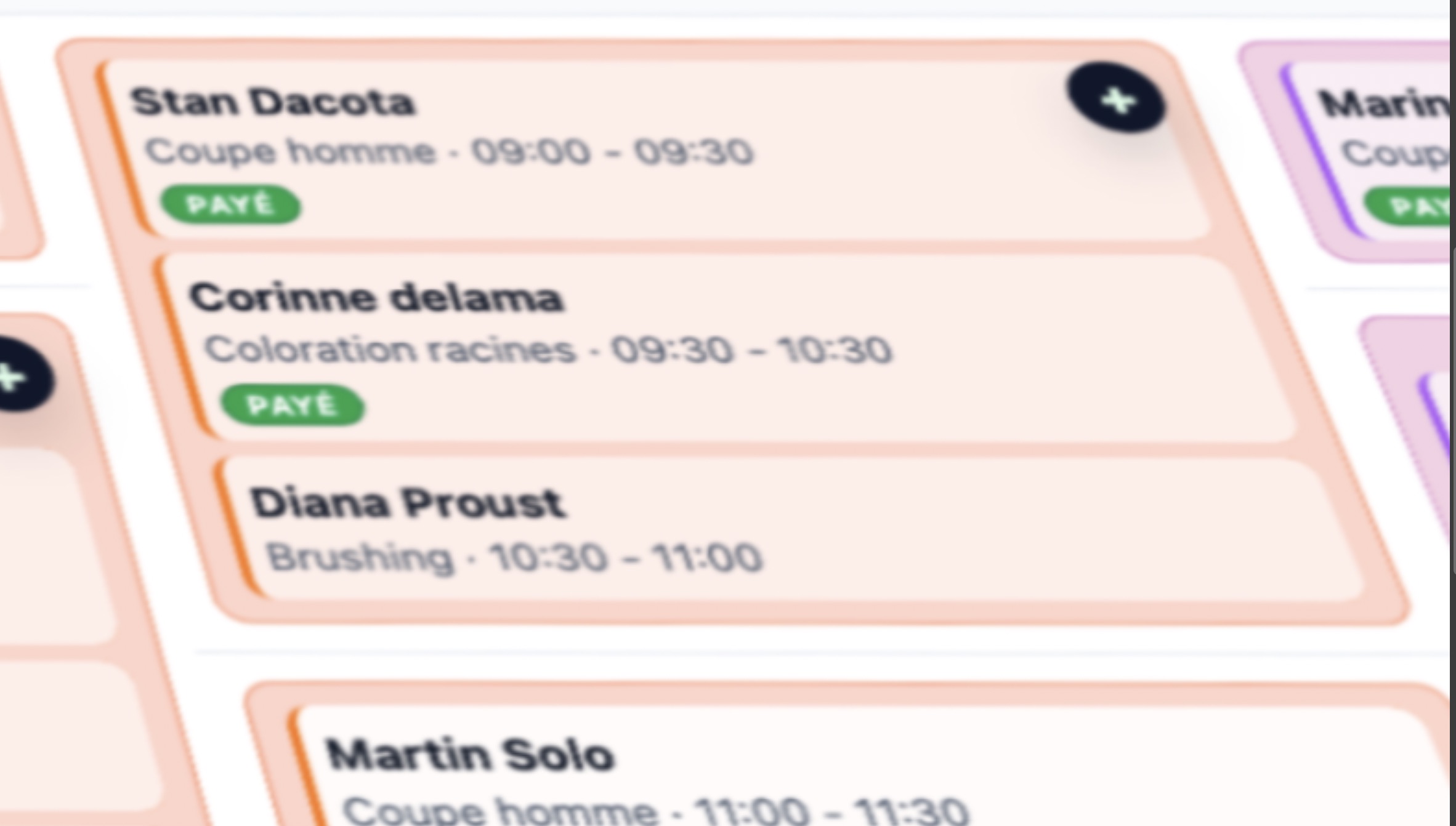 Interface CutCall affichée sur tablette
