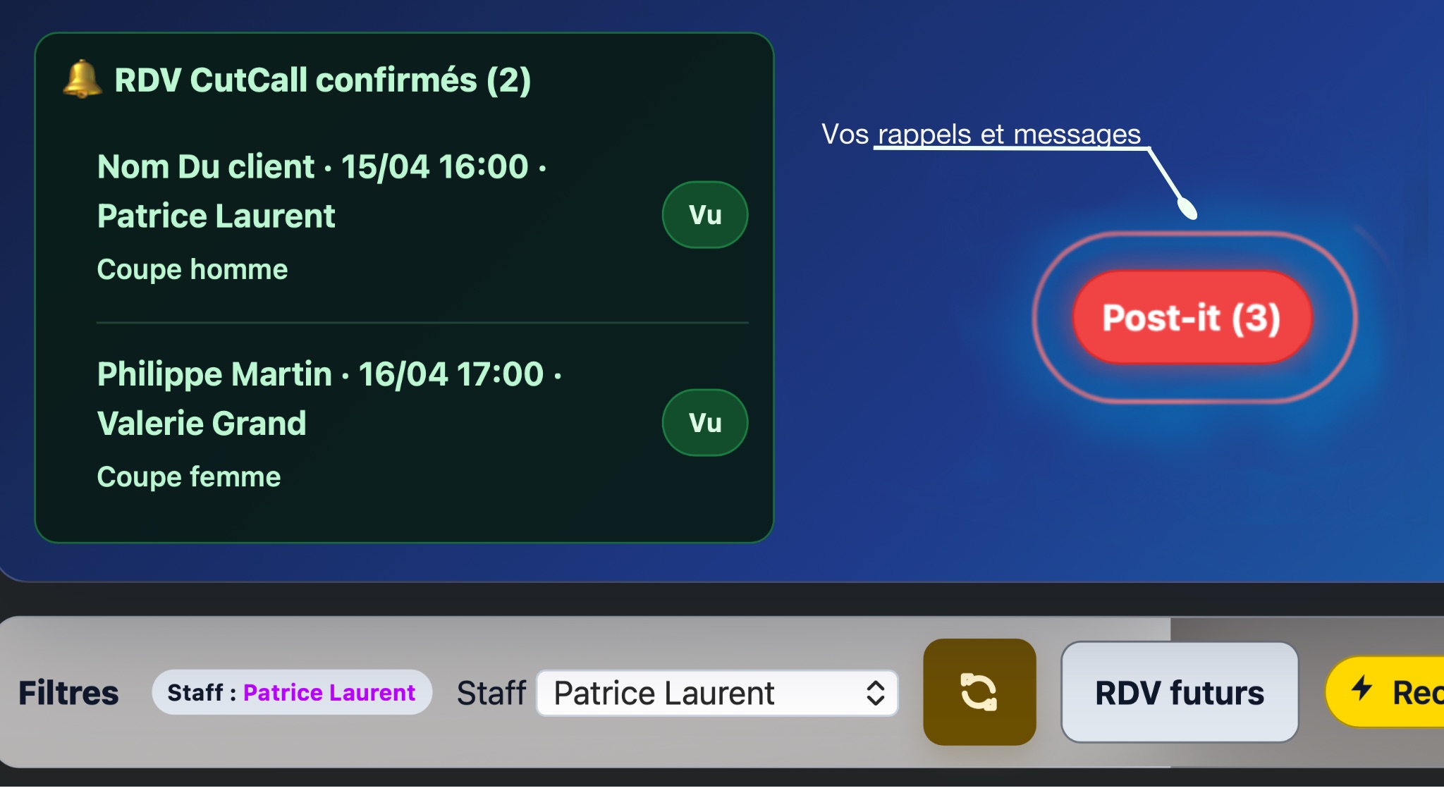 Capture du téléphone CutCall