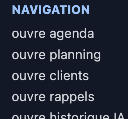 Interface CutCall avec vue application détaillée