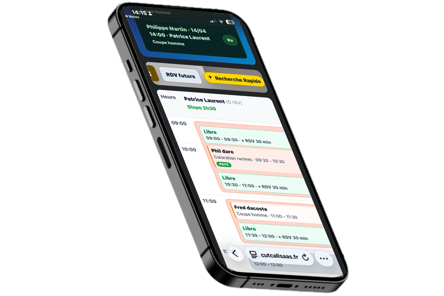 Capture application CutCall agenda